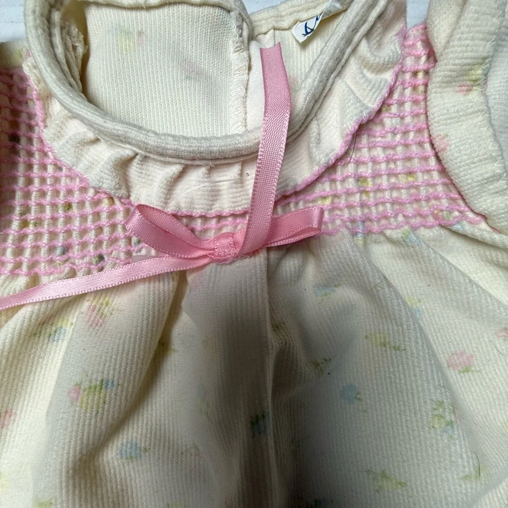 Vintage Carter's Baby Outfit Size 3 Months One-Piece‎ Floral Smocked Made in USA